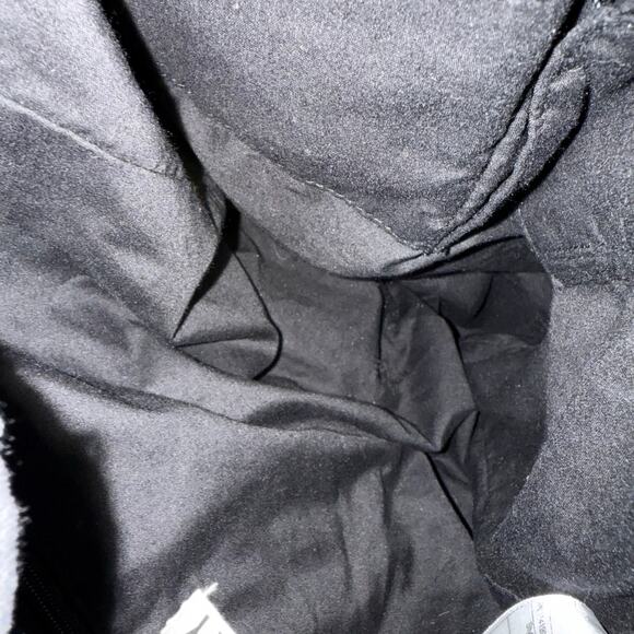 Vintage Y2K Roxy B & W Lace Up Front Cinch Tassel Closure Bucket Style Hobo Bag - Picture 6 of 8